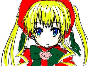 Rating: Safe Score: 0 Tags: 1girl blonde_hair blue_eyes bow image long_hair long_sleeves looking_at_viewer shinku simple_background sketch solo upper_body white_background User: admin