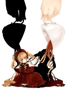 Rating: Safe Score: 0 Tags: 1girl blonde_hair blue_eyes blush bonnet bow commentary_request cup dress drill_hair flower hairband highres image kneeling long_hair memai minigirl photoshop_(medium) pouring red_dress rozen_maiden shinku solo solo_focus striped teacup twintails very_long_hair User: admin