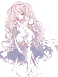 Rating: Safe Score: 0 Tags: 1girl blush boots dress flower full_body hair_flower hair_ornament image kirakishou knee_boots long_hair long_sleeves pink_hair solo striped thigh_boots thighhighs two_side_up very_long_hair wavy_hair white_dress zettai_ryouiki User: admin