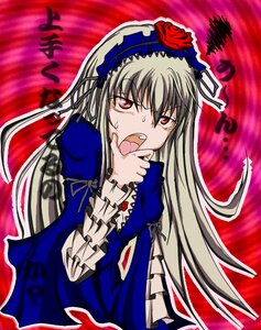 Rating: Safe Score: 0 Tags: 1girl dress flower frilled_sleeves frills hairband image lolita_hairband long_hair long_sleeves looking_at_viewer open_mouth red_eyes rose silver_hair solo suigintou wings User: admin