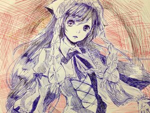 Rating: Safe Score: 0 Tags: 1girl bow braid dress graphite_(medium) hat image long_hair long_sleeves monochrome patchouli_knowledge ribbon solo suiseiseki traditional_media twin_braids upper_body User: admin
