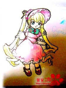 Rating: Safe Score: 0 Tags: 1girl blonde_hair blue_eyes bonnet bow bowtie dress drill_hair flower frills full_body image long_hair long_sleeves looking_at_viewer pink_bow pink_dress shinku shoes solo standing twin_drills twintails very_long_hair User: admin