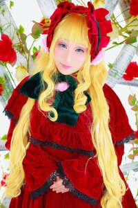 Rating: Safe Score: 0 Tags: 1girl bangs blonde_hair blue_eyes bonnet dress drill_hair flower frills lips lolita_fashion long_hair looking_at_viewer marker_(medium) photo red_capelet red_dress red_flower red_rose rose shinku solo traditional_media User: admin