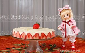 Rating: Safe Score: 0 Tags: 1girl blonde_hair bow doll food fruit hinaichigo long_sleeves short_hair solo standing strawberry striped window User: admin