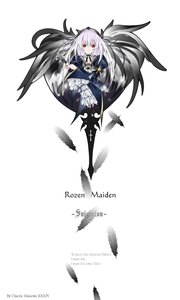 Rating: Safe Score: 0 Tags: 1girl absurdres bangs bird black_feathers black_wings breasts chaotic-unknown character_name closed_mouth copyright_name dress eyebrows_visible_through_hair feathers flower frills full_body highres image long_hair looking_at_viewer red_eyes rozen_maiden silver_hair solo suigintou very_long_hair wings User: admin