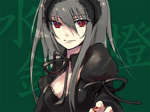Rating: Safe Score: 0 Tags: 1girl auto_tagged black_dress black_ribbon detached_collar dress frills green_background hairband image long_hair long_sleeves looking_at_viewer puffy_sleeves red_eyes ribbon silver_hair simple_background smile solo suigintou upper_body User: admin