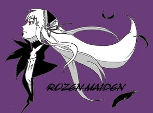 Rating: Safe Score: 0 Tags: 1girl dress feathers floating_hair frills hairband image long_hair long_sleeves profile purple_background purple_theme red_eyes simple_background solo suigintou upper_body very_long_hair wings User: admin