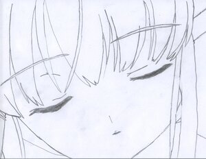 Rating: Safe Score: 0 Tags: 1girl bangs close-up eyebrows_visible_through_hair face image monochrome portrait shinku simple_background solo white_background User: admin