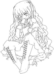 Rating: Safe Score: 0 Tags: 1girl boots cross-laced_footwear dress full_body greyscale image kirakishou lace-up_boots long_hair long_sleeves monochrome sitting solo very_long_hair wavy_hair User: admin