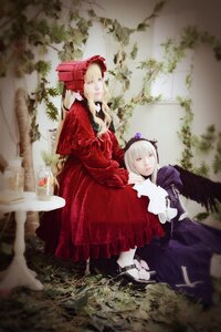 Rating: Safe Score: 0 Tags: 2girls blonde_hair blue_eyes bonnet boots dress flower long_hair multiple_cosplay multiple_girls red_dress shinku silver_hair sitting suigintou tagme wings User: admin