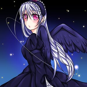 Rating: Safe Score: 0 Tags: 1girl angel_wings black_dress black_wings blush cross dress feathered_wings frills hairband image lolita_hairband long_hair long_sleeves looking_at_viewer pink_eyes sky solo star_(sky) star_(symbol) starry_background suigintou white_wings wings User: admin