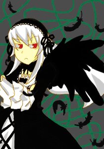 Rating: Safe Score: 0 Tags: 1girl auto_tagged black_wings dress feathers flower frilled_sleeves frills hairband image long_hair long_sleeves looking_at_viewer red_eyes ribbon rose silver_hair solo suigintou wings User: admin