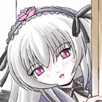 Rating: Explicit Score: 0 Tags: 1girl blush eyebrows_visible_through_hair grey_hair image mosaic_censoring open_mouth red_eyes ribbon solo suigintou User: admin
