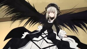 Rating: Safe Score: 0 Tags: 1girl black_ribbon black_wings dress flower frills hairband image long_hair long_sleeves looking_at_viewer ribbon rose silver_hair solo suigintou wings User: admin