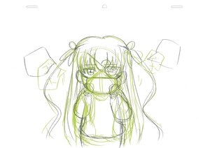 Rating: Questionable Score: 0 Tags: 1girl barasuishou blush hair_ribbon image long_hair monochrome sketch solo twintails upper_body User: admin