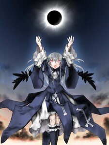 Rating: Safe Score: 0 Tags: 1girl arms_up black_legwear black_wings boots commentary_request cross doll_joints dress eclipse full_moon hairband image joints kakashichi kanzaki_ranko knee_boots long_hair moon open_mouth pink_eyes rozen_maiden silver_hair sky solar_eclipse solo suigintou sun thighhighs wings User: admin