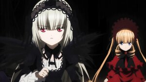 Rating: Safe Score: 0 Tags: 2girls blonde_hair blue_eyes dress hairband image long_hair long_sleeves looking_at_viewer multiple_girls pair shinku silver_hair suigintou twintails wings User: admin