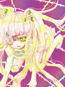 Rating: Safe Score: 0 Tags: 1girl blonde_hair eyepatch flower hair_ornament image kirakishou long_hair rose solo User: admin