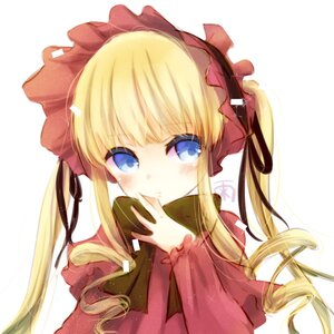 Rating: Safe Score: 0 Tags: 1girl bangs blonde_hair blue_eyes blush bow cup dress drill_hair eyebrows_visible_through_hair holding holding_cup image long_hair long_sleeves looking_at_viewer shinku sidelocks simple_background solo twintails upper_body white_background User: admin