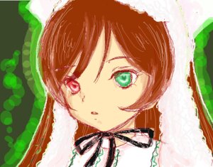 Rating: Safe Score: 0 Tags: 1girl bangs brown_hair face food green_eyes image looking_at_viewer portrait ribbon short_hair solo suiseiseki User: admin