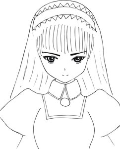Rating: Safe Score: 0 Tags: 1girl auto_tagged bangs blunt_bangs blush breasts cleavage closed_mouth detached_collar greyscale hairband image large_breasts long_hair looking_at_viewer monochrome simple_background smile solo suigintou upper_body white_background User: admin