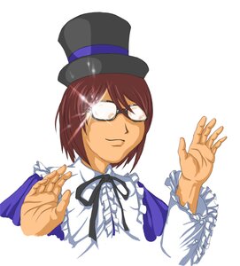 Rating: Safe Score: 0 Tags: brown_hair closed_mouth frills hat image long_sleeves looking_at_viewer neck_ribbon ribbon shirt simple_background solo souseiseki striped top_hat upper_body white_background white_shirt User: admin