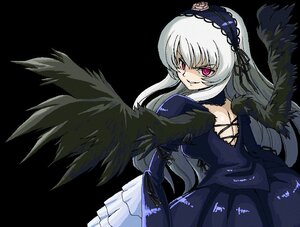 Rating: Safe Score: 0 Tags: 1girl black_background black_wings dress feathered_wings feathers frilled_sleeves frills grin hairband image kuropan_(crow_panther) lolita_hairband long_hair long_sleeves looking_at_viewer looking_back oekaki pink_eyes rose rozen_maiden silver_hair simple_background smile solo suigintou wings User: admin