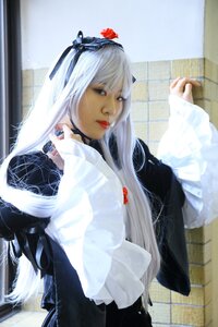 Rating: Safe Score: 0 Tags: 1girl 3d blurry dress flower lips long_hair long_sleeves photo solo suigintou white_hair User: admin