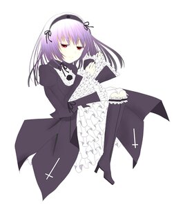 Rating: Safe Score: 0 Tags: 1girl black_ribbon boots dress frilled_sleeves frills full_body hairband high_heel_boots high_heels image long_hair long_sleeves red_eyes ribbon simple_background sitting solo suigintou white_background User: admin