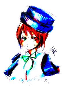 Rating: Safe Score: 0 Tags: 1girl bow hat heterochromia image looking_at_viewer red_eyes red_hair short_hair simple_background solo souseiseki upper_body white_background User: admin