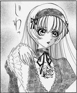 Rating: Safe Score: 0 Tags: 1girl black_border blush border breasts dress flower frills greyscale hairband image lolita_hairband long_hair long_sleeves looking_at_viewer monochrome rose solo suigintou traditional_media upper_body User: admin