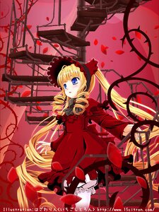 Rating: Safe Score: 0 Tags: 1girl blonde_hair blue_eyes bow dress drill_hair flower frills image long_hair long_sleeves petals red_dress shinku solo twin_drills twintails very_long_hair User: admin