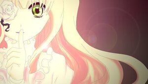 Rating: Safe Score: 0 Tags: 1girl bangs blonde_hair dress finger_to_mouth flower frills green_eyes image kirakishou long_hair looking_at_viewer rose solo upper_body white_flower white_rose User: admin