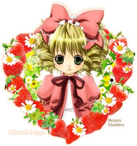 Rating: Safe Score: 0 Tags: 1girl artist_name blonde_hair bow character_name commentary_request copyright_name dress drill_hair flower food fruit green_eyes hina_ichigo hinaichigo image long_sleeves looking_at_viewer nekoko_(eshi_quest) object_namesake photoshop_(medium) pink_bow rozen_maiden short_hair simple_background solo strawberry upper_body white_background User: admin