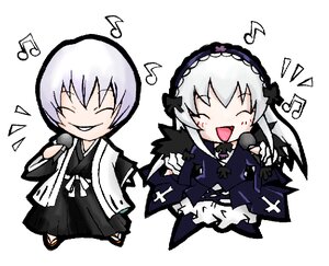 Rating: Safe Score: 0 Tags: 1boy 1girl ? ^_^ artist_request beamed_eighth_notes beamed_sixteenth_notes bleach chibi closed_eyes crossover dancing eighth_note haori holding_microphone ichimaru_gin image instrument japanese_clothes karaoke long_sleeves microphone music musical_note playing_instrument quarter_note rozen_maiden silver_hair simple_background singing sixteenth_note smile snake_mouth solo spoken_musical_note suigintou taichou_haori trait_connection white_background wings User: admin