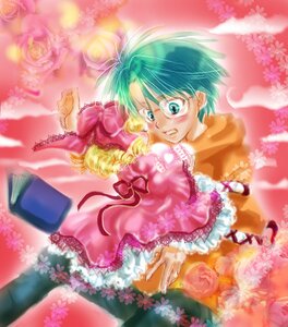 Rating: Safe Score: 0 Tags: 1girl blush bow dress drill_hair flower hinaichigo image long_sleeves pink_flower rose short_hair solo tears User: admin