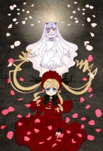 Rating: Safe Score: 0 Tags: 2girls blonde_hair blue_eyes bonnet bow dress flower image kirakishou long_hair long_sleeves multiple_girls pair petals red_dress rose rose_petals shinku twintails very_long_hair yellow_eyes User: admin