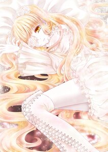 Rating: Safe Score: 0 Tags: 1girl blonde_hair boots cross-laced_footwear dress eyepatch flower frills image kirakishou knee_boots long_hair rose solo thighhighs very_long_hair white_flower white_rose yellow_eyes User: admin