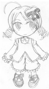 Rating: Safe Score: 0 Tags: 1girl ahoge bow drill_hair full_body greyscale hair_ornament hat image kanaria long_sleeves monochrome simple_background sketch smile solo standing tomoe_mami twin_drills white_background User: admin