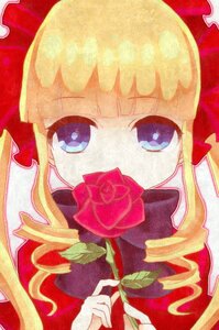 Rating: Safe Score: 0 Tags: 1girl bangs blonde_hair blue_eyes bow drill_hair flower image long_hair looking_at_viewer pink_flower pink_rose red_flower red_rose ringlets rose shinku solo traditional_media twin_drills twintails upper_body User: admin