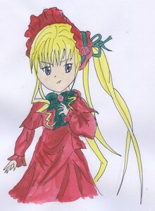 Rating: Safe Score: 0 Tags: 1girl blonde_hair blue_eyes bonnet bow bowtie dress flower green_bow green_neckwear image long_hair long_sleeves looking_at_viewer red_dress rose shinku sidelocks simple_background solo twintails User: admin