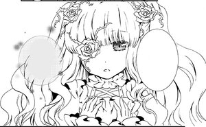 Rating: Safe Score: 0 Tags: 1girl bangs blush eyepatch flower greyscale hair_flower hair_ornament image kirakishou letterboxed long_hair looking_at_viewer monochrome parted_lips rose solo upper_body User: admin