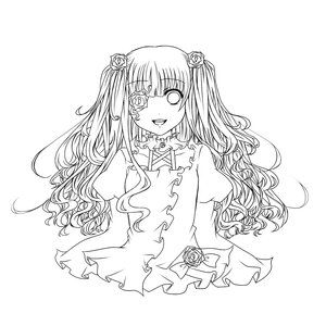 Rating: Safe Score: 0 Tags: 1girl bow dress eyepatch flower frills greyscale hair_flower hair_ornament image kirakishou long_hair monochrome rose smile solo striped two_side_up User: admin