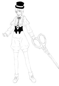 Rating: Safe Score: 0 Tags: 1girl capelet frills full_body greyscale hat image long_sleeves monochrome ribbon short_hair shorts solo souseiseki standing striped top_hat vertical_stripes weapon User: admin