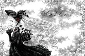 Rating: Safe Score: 0 Tags: 1girl black_flower dress drill_hair flower hat image lace long_hair long_sleeves rose shinku solo twintails User: admin