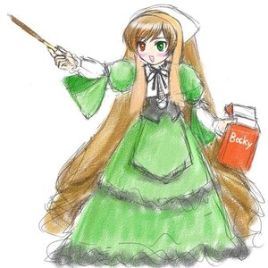 Rating: Safe Score: 0 Tags: 1girl :d blush brown_hair dress frills green_dress green_eyes head_scarf heterochromia holding image long_hair long_sleeves looking_at_viewer open_mouth red_eyes simple_background solo suiseiseki very_long_hair watering_can white_background User: admin