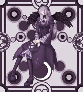 Rating: Safe Score: 0 Tags: 1girl black_wings boots dress frills full_body hairband image long_hair long_sleeves looking_at_viewer pink_eyes silver_hair solo suigintou wings User: admin