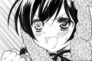 Rating: Safe Score: 0 Tags: 1girl :d blush greyscale image looking_at_viewer monochrome open_mouth smile solo suiseiseki User: admin