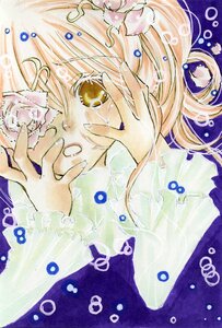 Rating: Safe Score: 0 Tags: 1girl air_bubble blonde_hair bubble flower image kirakishou long_sleeves solo tears traditional_media underwater yellow_eyes User: admin