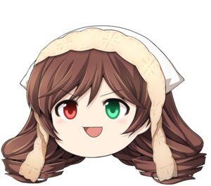 Rating: Safe Score: 0 Tags: 1girl :d auto_tagged blush brown_hair chibi drill_hair eyebrows_visible_through_hair green_eyes head_scarf image long_hair open_mouth red_eyes smile solo striped suiseiseki towel towel_on_head twin_drills User: admin
